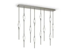 Pamono Black Polished Brass Il Pezzo 12 Staggered Chandelier by Il Pezzo Mancante><noscript><img width=