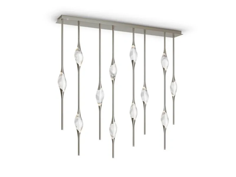 Pamono Black Polished Brass Il Pezzo 12 Staggered Chandelier by Il Pezzo Mancante> Ceiling Lights