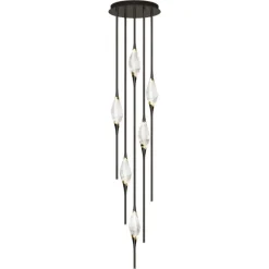 New Pamono Black Polished Brass Il Pezzo 12 Cluster Ceiling Lamp J by Il Pezzo Mancante
