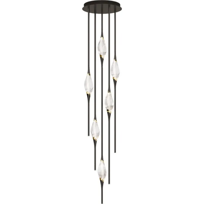 New Pamono Black Polished Brass Il Pezzo 12 Cluster Ceiling Lamp J by Il Pezzo Mancante