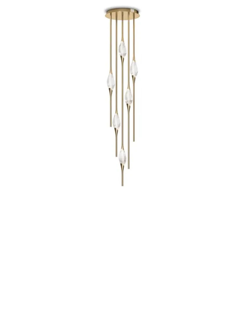 New Pamono Black Polished Brass Il Pezzo 12 Cluster Ceiling Lamp J by Il Pezzo Mancante