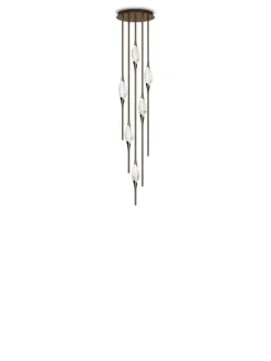 New Pamono Black Polished Brass Il Pezzo 12 Cluster Ceiling Lamp J by Il Pezzo Mancante