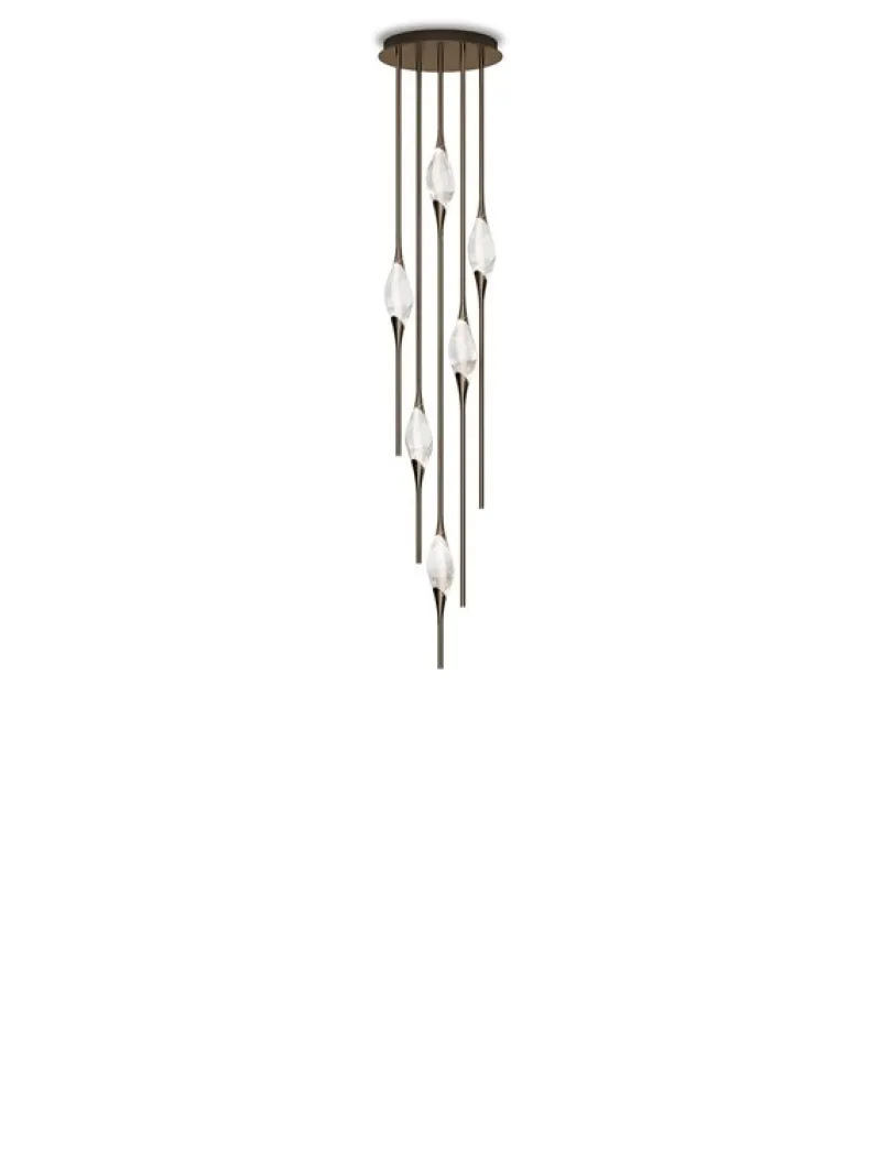 New Pamono Black Polished Brass Il Pezzo 12 Cluster Ceiling Lamp J by Il Pezzo Mancante