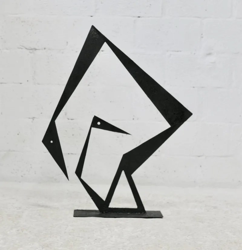 Pamono Black Sculpture, 1970s, Steel> Sculpture