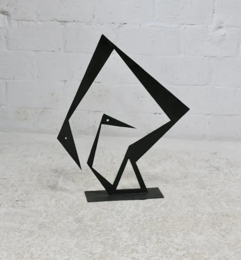 Pamono Black Sculpture, 1970s, Steel> Sculpture
