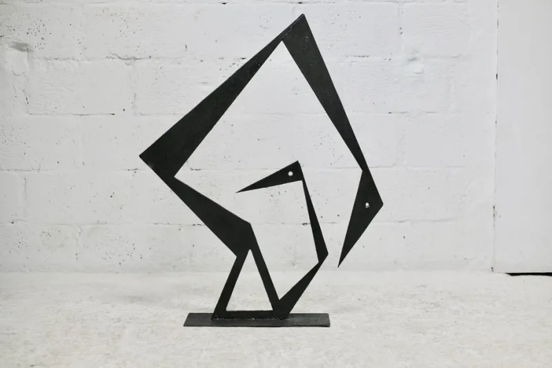 Pamono Black Sculpture, 1970s, Steel> Sculpture