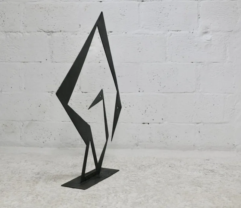 Pamono Black Sculpture, 1970s, Steel> Sculpture