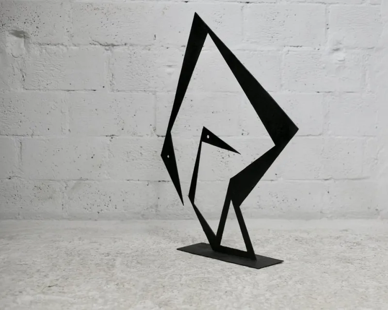 Pamono Black Sculpture, 1970s, Steel> Sculpture