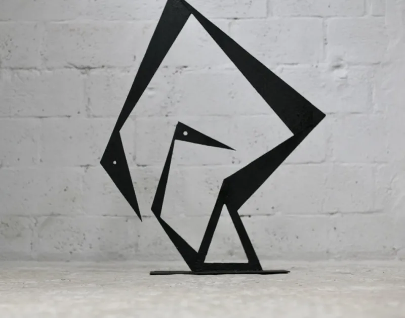 Pamono Black Sculpture, 1970s, Steel> Sculpture