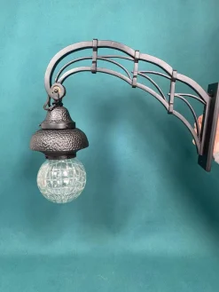 Clearance Pamono Black Secession Wall Lamp, 1890s
