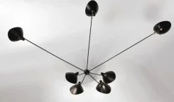 Pamono Black Seven Fixed Arms Spider Wall Lamp by Serge Mouille> Wall Lights & Sconces