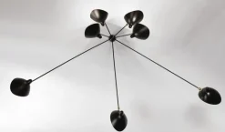Pamono Black Seven Fixed Arms Spider Wall Lamp by Serge Mouille><noscript><img width=