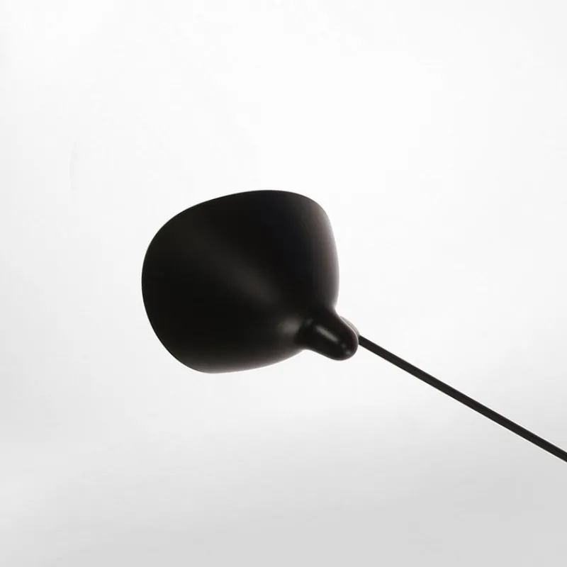 Pamono Black Seven Fixed Arms Spider Wall Lamp by Serge Mouille> Wall Lights & Sconces