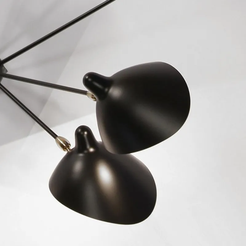 Pamono Black Seven Fixed Arms Spider Wall Lamp by Serge Mouille> Wall Lights & Sconces