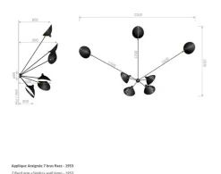 Pamono Black Seven Fixed Arms Spider Wall Lamp by Serge Mouille><noscript><img width=
