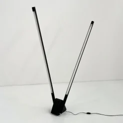Pamono Black Sistema Flu Floor Lamp by Rodolfo Bonetto for Luci Italia, 1980s> Floor Lamps