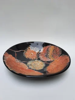 Pamono Black Spring Plate from Amodino Milano> Decorative Plates