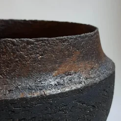 Pamono Black Stoneware Dinos Vase by Elena Vasilantonaki><noscript><img width=