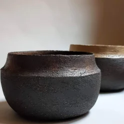 Pamono Black Stoneware Dinos Vase by Elena Vasilantonaki><noscript><img width=
