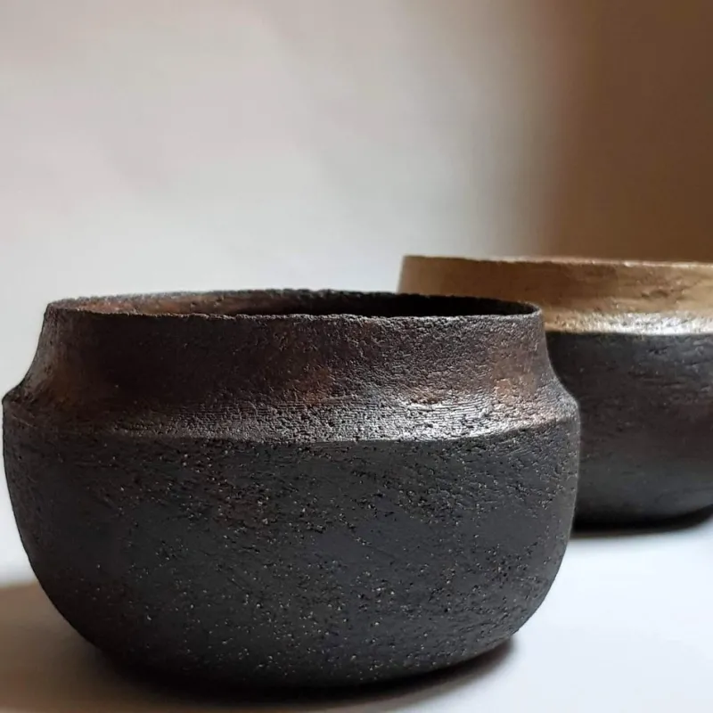 Pamono Black Stoneware Dinos Vase by Elena Vasilantonaki> Tabletop