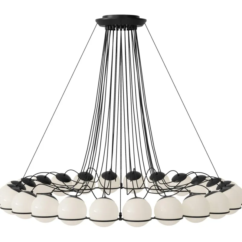 Pamono Black Structure Model 2109/24/14 Ceiling Lamp by Gino Sarfatti for Astep> Ceiling Lights