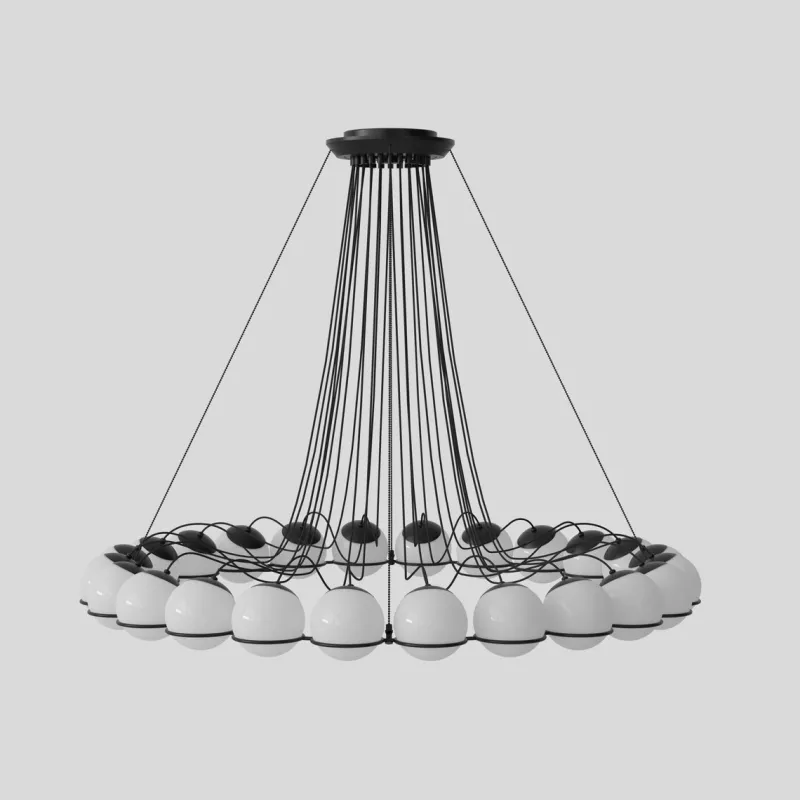 Pamono Black Structure Model 2109/24/14 Ceiling Lamp by Gino Sarfatti for Astep> Ceiling Lights
