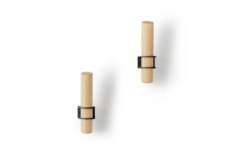Pamono Black Torch Hooks by Tore Bleuzé for Emko, Set of 2> Racks, Hooks & Valets