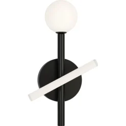 Pamono Black Tube and Globe Wall Light by Atelier Areti> Wall Lights & Sconces