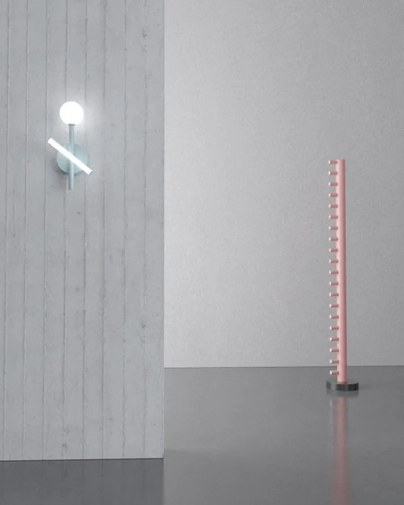 Pamono Black Tube and Globe Wall Light by Atelier Areti> Wall Lights & Sconces