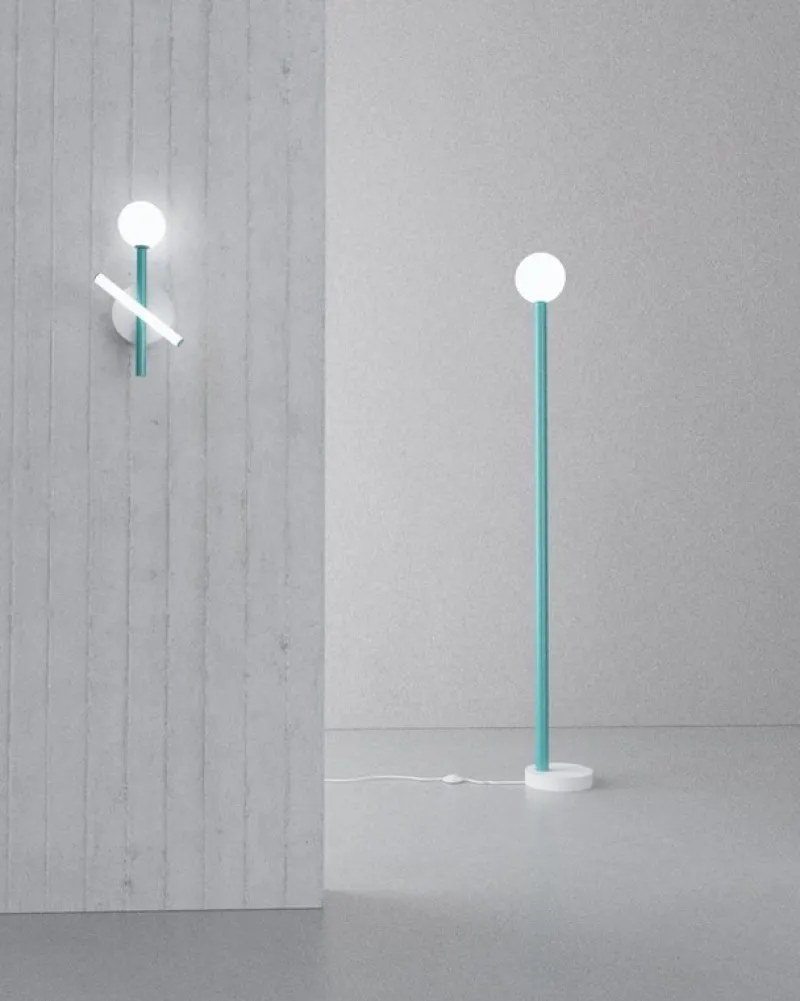 Pamono Black Tube and Globe Wall Light by Atelier Areti> Wall Lights & Sconces