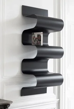 Clearance Pamono Black Wave Bookshelf by Julien Vidame