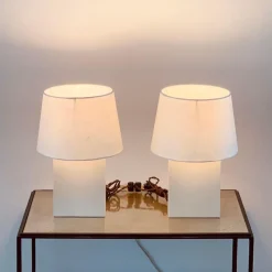 Pamono Bloc Parchment Lamps with Parchment Paper Shades by Atelier Cabanel, Set of 2