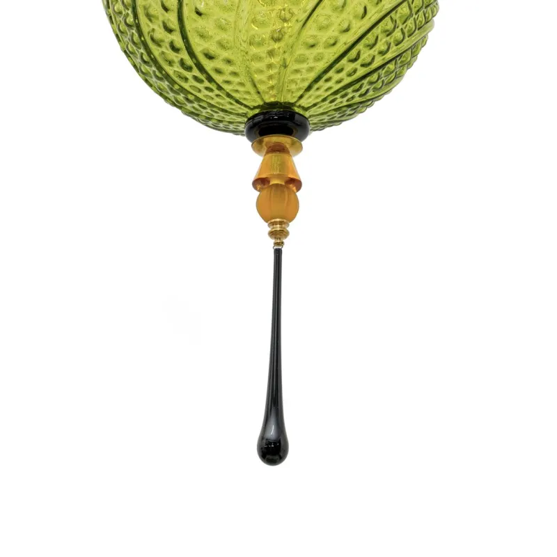 Pamono Blown Murano Glass and Brass Pendant Lamp, 2000> Ceiling Lights