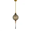 Pamono Blown Murano Glass and Brass Pendant Lamp, 2000
