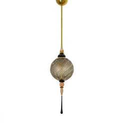 Pamono Blown Murano Glass and Brass Pendant Lamp, 2000