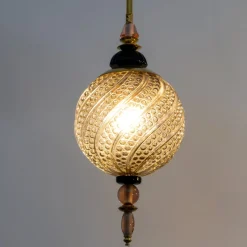Pamono Blown Murano Glass and Brass Pendant Lamp, 2000