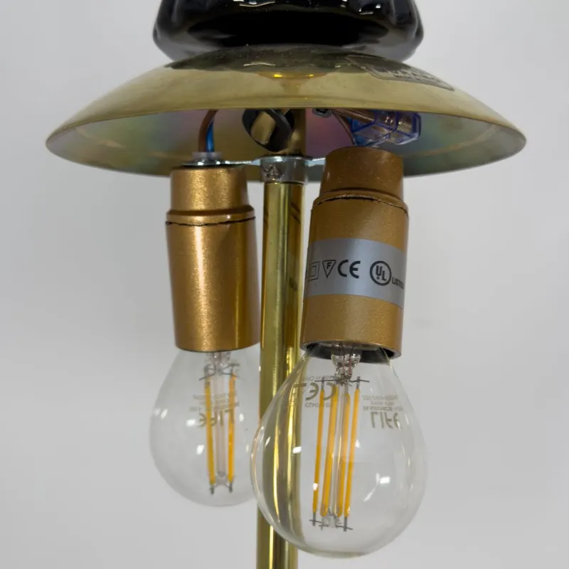 Pamono Blown Murano Glass and Brass Pendant Lamp, 2000