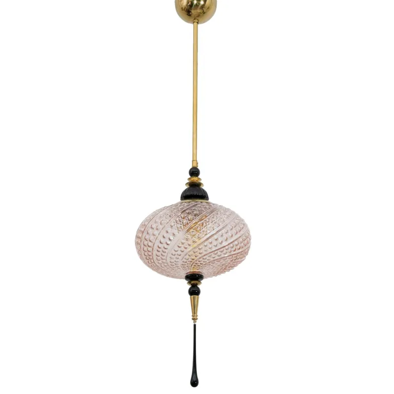 Pamono Blown Murano Glass and Brass Pendant Lamp, 2000> Ceiling Lights