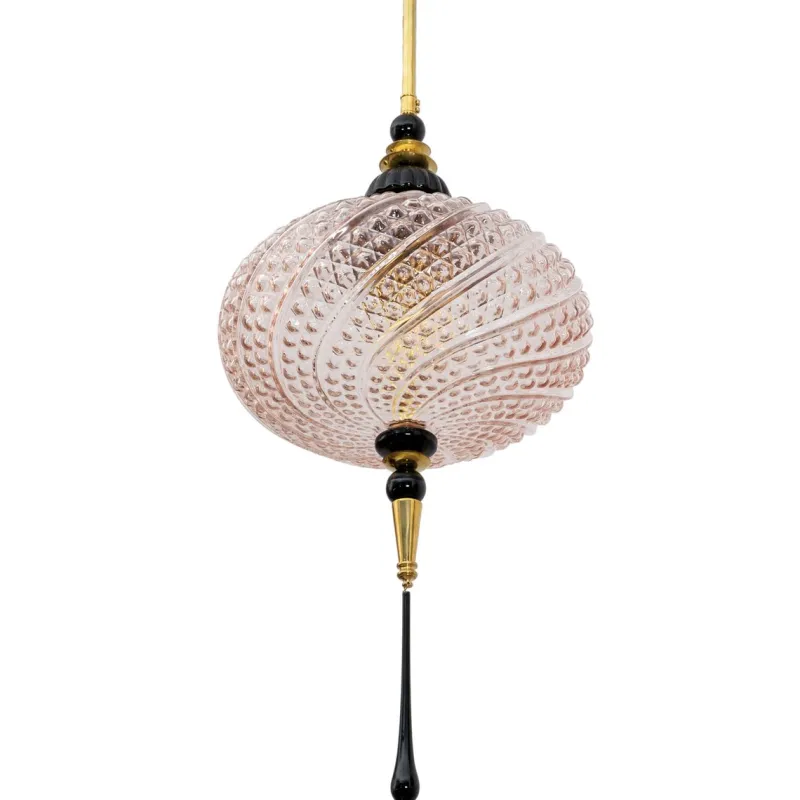 Pamono Blown Murano Glass and Brass Pendant Lamp, 2000> Ceiling Lights