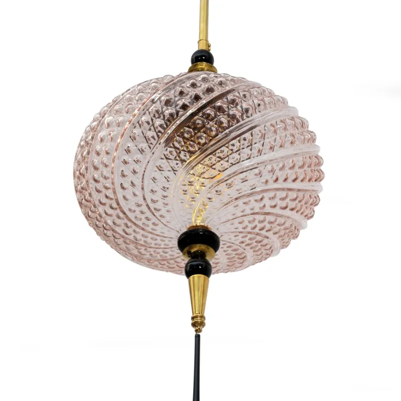 Pamono Blown Murano Glass and Brass Pendant Lamp, 2000> Ceiling Lights