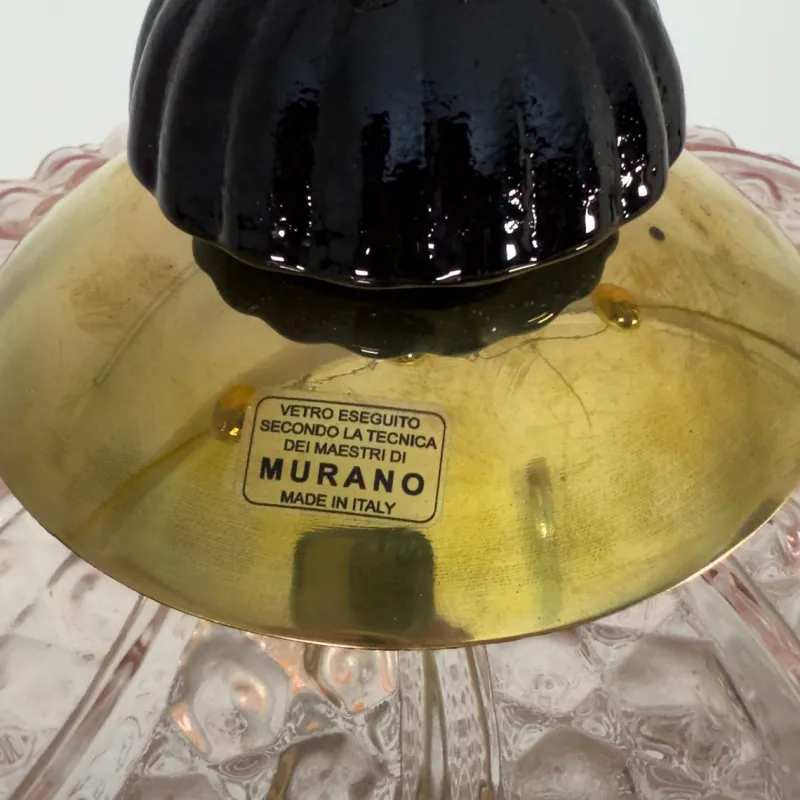 Pamono Blown Murano Glass and Brass Pendant Lamp, 2000> Ceiling Lights