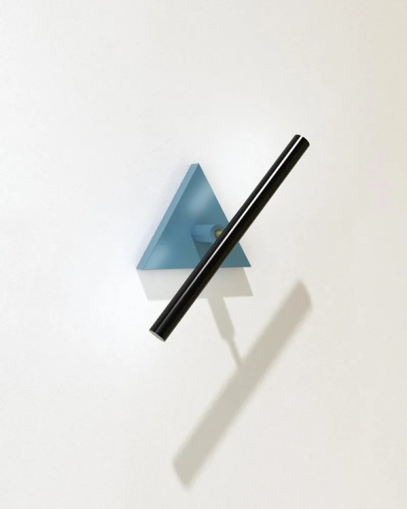 Pamono Blue and Black Tube and Triangle Wall Light by Atelier Areti> Wall Lights & Sconces
