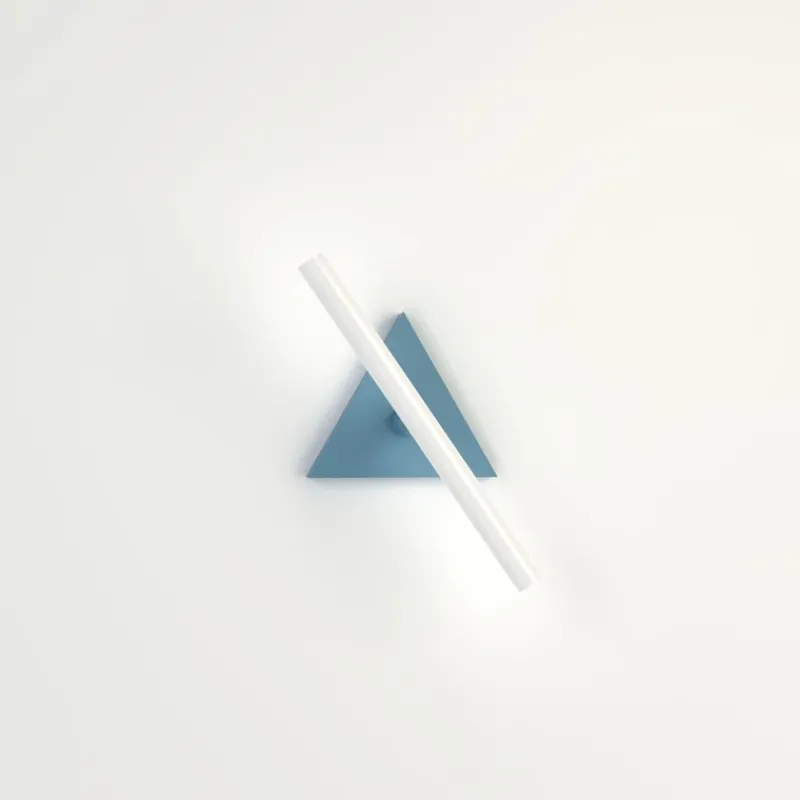 Pamono Blue and Black Tube and Triangle Wall Light by Atelier Areti> Wall Lights & Sconces