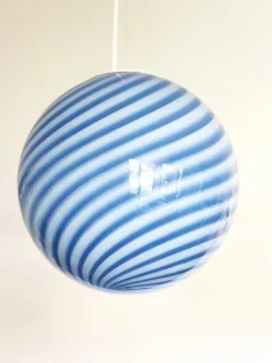 Pamono Blue and White Sphere Pendant Lamp in Murano Glass from Simoeng><noscript><img width=