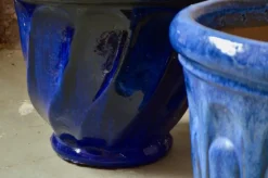 Pamono Blue Ceramic Planters, Set of 2><noscript><img width=
