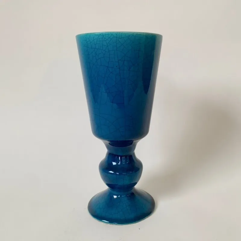 Best Pamono Blue Ceramic Vase by Pol Chambost, France, 1970s