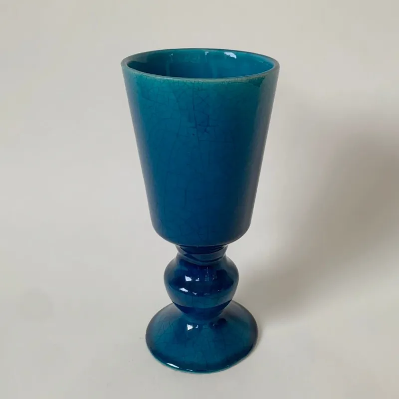 Best Pamono Blue Ceramic Vase by Pol Chambost, France, 1970s