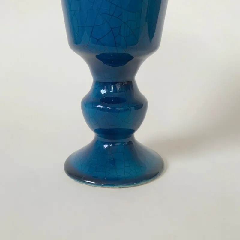 Best Pamono Blue Ceramic Vase by Pol Chambost, France, 1970s
