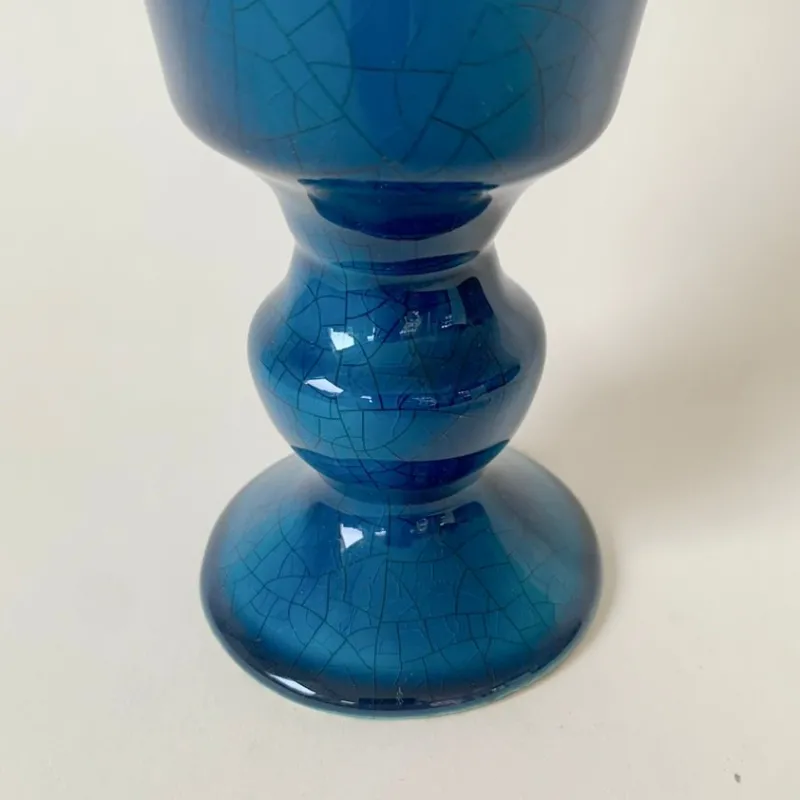 Best Pamono Blue Ceramic Vase by Pol Chambost, France, 1970s