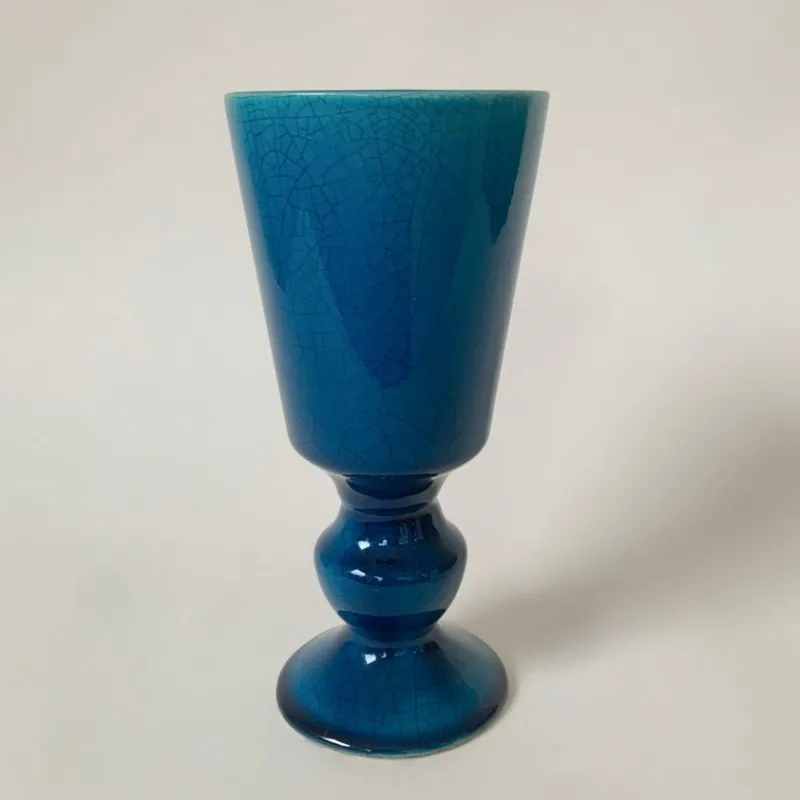 Best Pamono Blue Ceramic Vase by Pol Chambost, France, 1970s